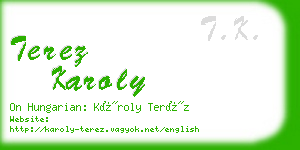 terez karoly business card